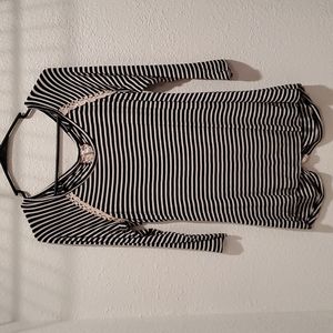 2/$10 Vanity Striped Tunic with Lace Back